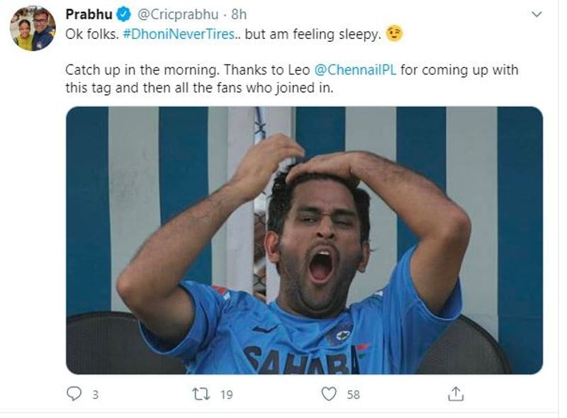 After the trends went late into the night, this Dhoni supporter said it was time to go to bed and see what happens the next time. He knew it was a fake trend.