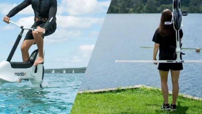 New electric hydrofoil xe-1 bike flys above the waves New electric hydrofoil xe-1 bike flys above the waves