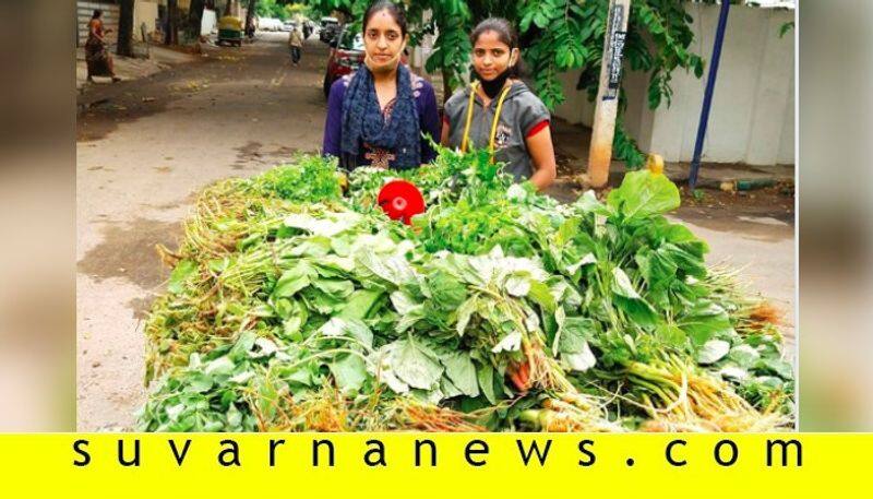 Women who lost job selling veggie leaf in Bangalore