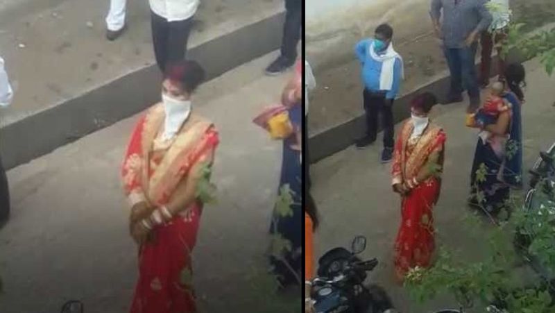 तस्वीर में आप साफ तौर पर देख सकते हैं कि किस तरह जीजा की पॉजिटिव रिपोर्ट पता चलते ही दुल्हन समेत सभी मेहमान शादी हॉल से भागते नजर आए।