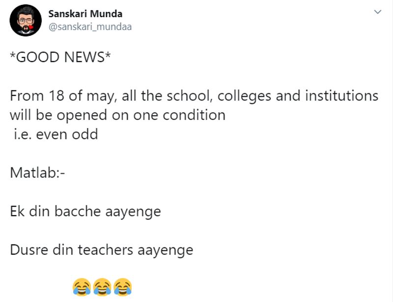 सच क्या है?
ट्विटर पर कीवर्ड सर्च करने पर ऑल्ट न्यूज़ ने पाया कि राहुल गांधी की तरफ़ से ऐसा कोई ट्वीट नहीं किया गया है। न ही कोई मीडिया रिपोर्ट सामने आई जिसमें यह दावा किया गया हो कि उन्होंने यह ट्वीट किया है। गांधी की राजनैतिक सक्रियता को देखते हुए ऐसा नहीं हो सकता कि ऐसा कोई ट्वीट लोगों की नज़र में न आए।
हालांकि इस ट्वीट को फ़ेक साबित करने वाली सबसे ख़ास बात ये है कि इसमें टेक्स्ट और प्रोफ़ाइल पिक्चर वहां नहीं हैं जहां होना चाहिए। ये फॉटोशॉप ट्वीट मालूम पड़ता है जो किसी ट्रोलर ने बनाया है। वहीं 12 मई को पोस्ट किया गया एक ट्वीट मिला जिसमें इस मेसेज को एक जोक की तरह लिखा गया था। जब मेसेज सोशल मीडिया पर वायरल होने शुरू हुआ तब इससे राहुल गांधी को नहीं जोड़ा गया था। साफ है कि इसी जोक को राहुल गांधी के ट्वीट से जोड़कर वायरल कर दिया गया।
