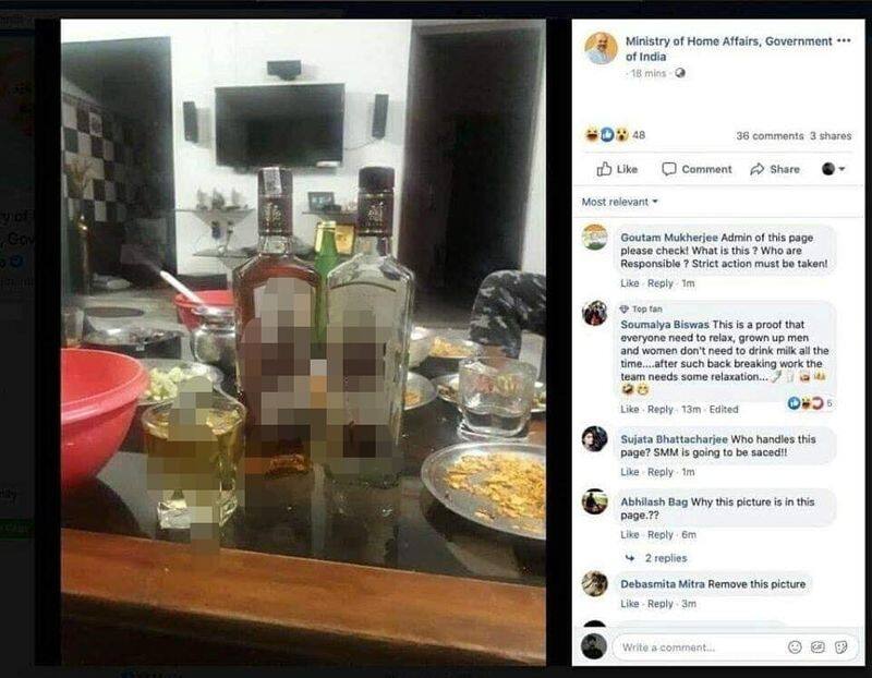 Facebook page of MHA shares the photo of liquor bottle by error, deletes the image soon