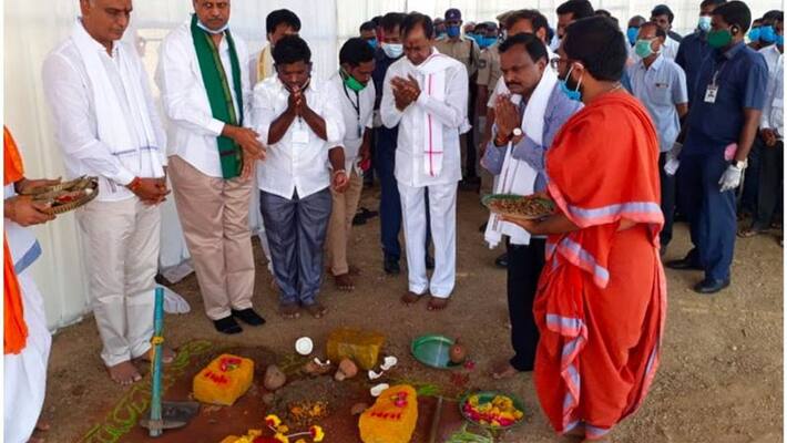 Telangana CM KCR visits kondapochamma sagar project today Telangana CM KCR visits kondapochamma sagar project today