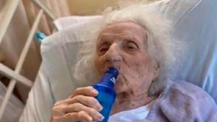 103-year-old Grandmother defeats COVID-19 celebrates with beer USA 103-year-old Grandmother defeats COVID-19 celebrates with beer USA