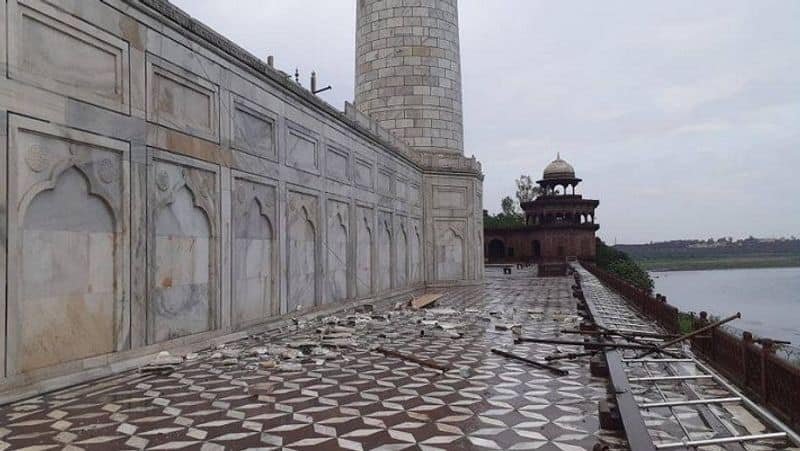 Taj Mahals marble railing damaged during thunderstorm in Uttar Pradeshs Agra
