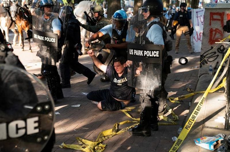huge military force to suppress protest