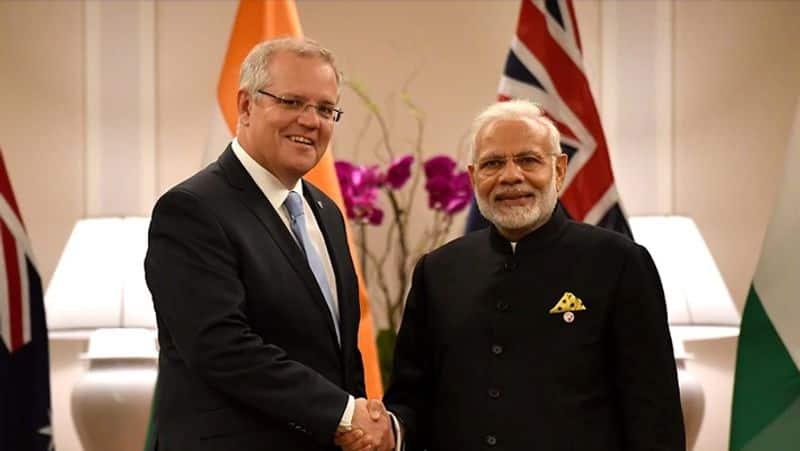 Australian Prime Minister Scott Morrison misses Modi hug