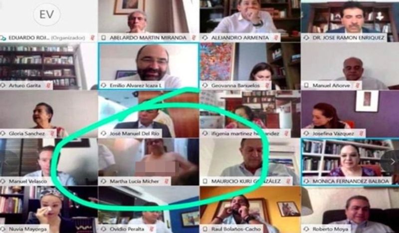 Mexican senator accidentally goes topless on Zoom meeting