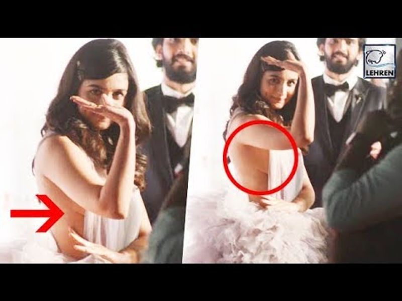 But the actress was not comfortable with her top as it revealed the curves of her side boobs.