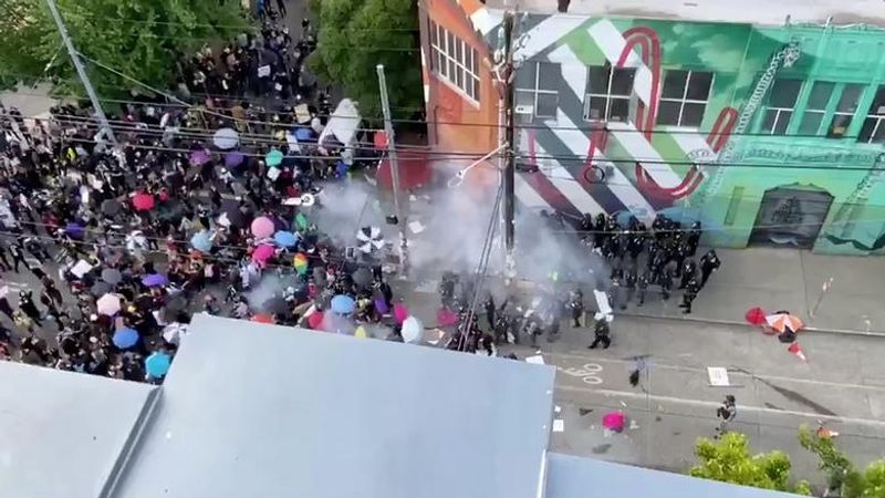man shot at protest by a car driver