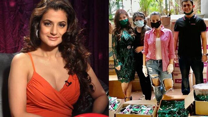ameesha patel birthday celebration help to needy ladies during coronavirus lockdown KPJ ameesha patel birthday celebration help to needy ladies during coronavirus lockdown KPJ