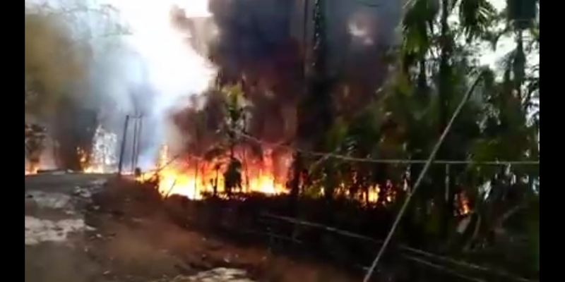 Assam Fire to the oil plant well at Tinsukia district Baghjan oil fields