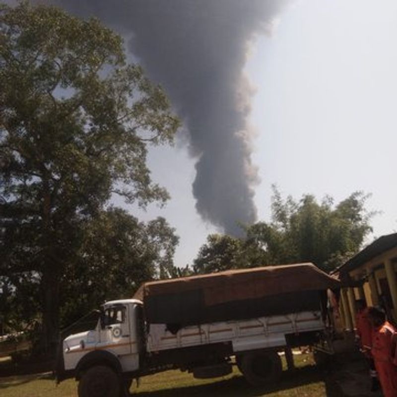 Assam Fire to the oil plant well at Tinsukia district Baghjan oil fields