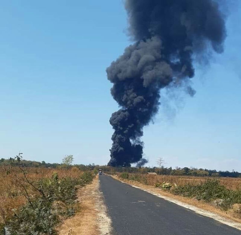 Assam Fire to the oil plant well at Tinsukia district Baghjan oil fields