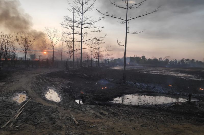 Assam Fire to the oil plant well at Tinsukia district Baghjan oil fields
