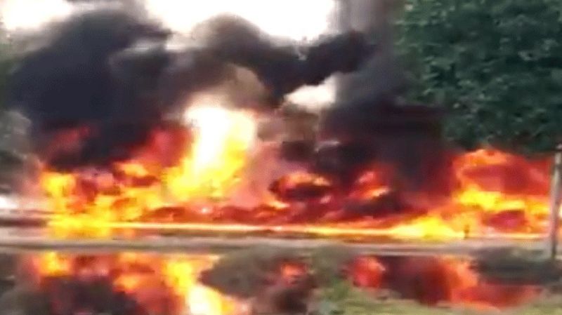 Assam Fire to the oil plant well at Tinsukia district Baghjan oil fields