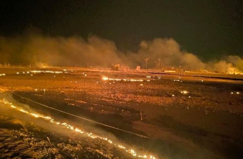 Assam Fire to the oil plant well at Tinsukia district Baghjan oil fields