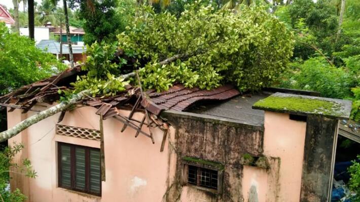 home collapsed in rain and thunder at Haripad home collapsed in rain and thunder at Haripad