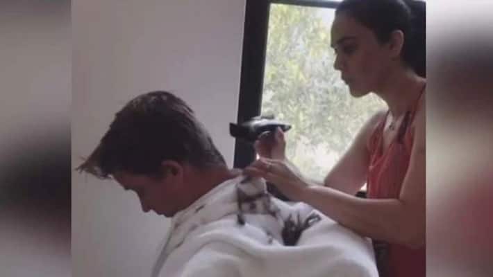 preity zinta shares short video of trimming husbands hair preity zinta shares short video of trimming husbands hair