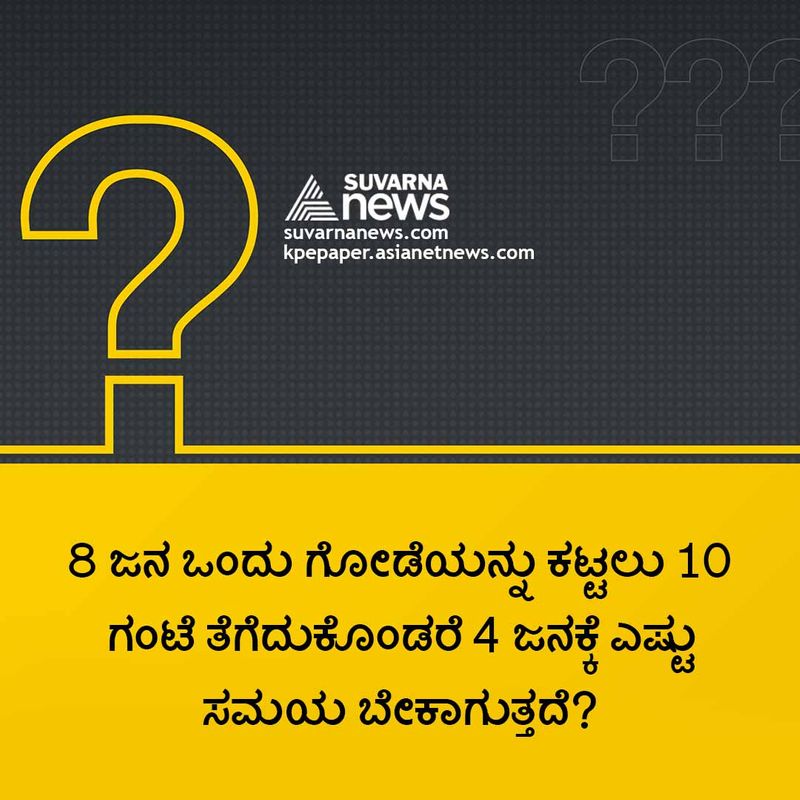 ಉತ್ತರ : ಇದಕ್ಕೆ ಯಾವ ಸಮಯ ಬೇಡ ಯಾಕಂದ್ರೆ ಗೋಡೆಯನ್ನು ಈಗಾಗಲೇ ಕಟ್ಟಾಗಿದೆ.(ಯುಪಿಎಸ್ಸಿ 23ನೇ Rank ಅಭ್ಯರ್ಥಿ ಕೊಟ್ಟ ಉತ್ತರ)
