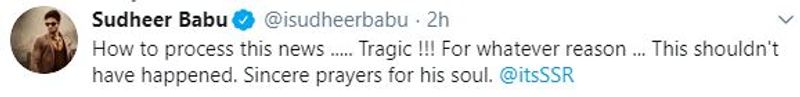 Tollywood mourns on untimely Sushant Singh Rajput demise