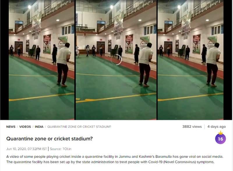 people playing cricket inside a quarantine center is from where