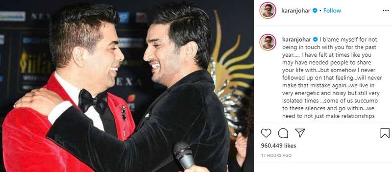 Sushant Singh Rajput Suicide: Is This The Real reason Behind Karan Johar's Emotional Post...?