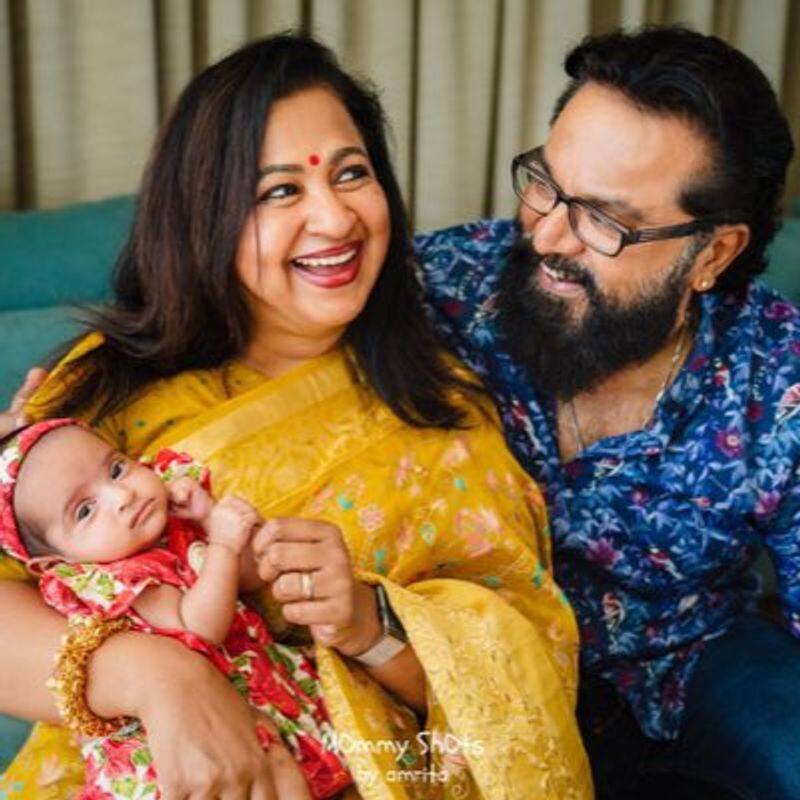 Radhika sarathkumar Cute Photo With Grand daughter Baby girl photo going viral in social media