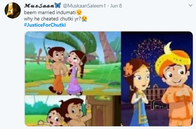 क्या दावा किया गया?
सोशल मीडिया पर दावा किया गया कि शो में छोटा भीम और चुटकी सच्चे दोस्त दिखाएं हैं। उनकी जोड़ी कमाल लगती है ऐसे में भीम की शादी रानी इंदुमती से करवाना बुरा है। लोग चुटकी के दिल टूट जाने को लेकर भड़क गए।
