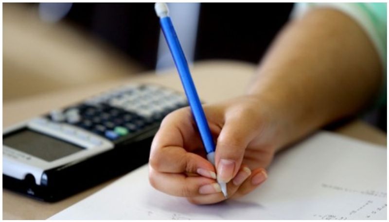 Students appeared for their II PUC English exam at their respective examination centres in Karnataka