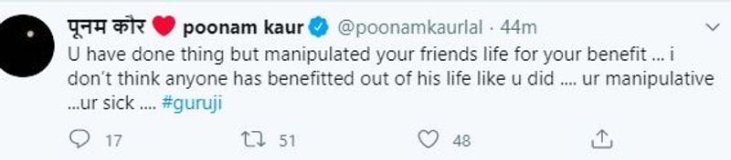 Poonam Kaur Sensational Comments on Star Director