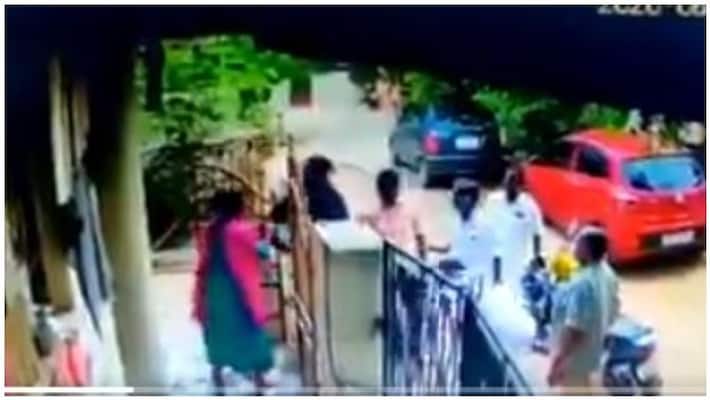 The DMK MLA moorthy beat the woman with sandals The DMK MLA moorthy beat the woman with sandals
