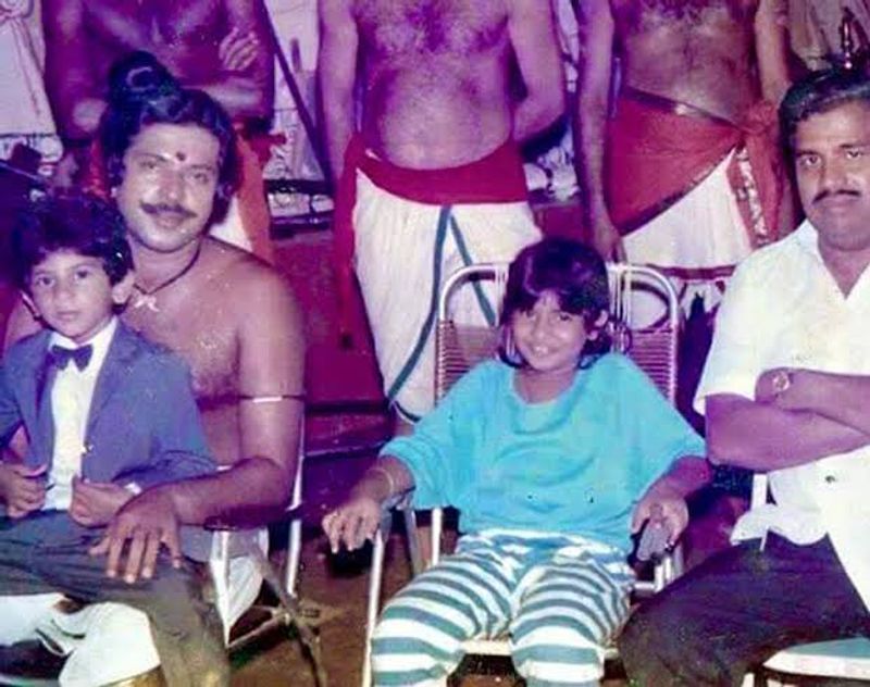 துல்கர்சல்மான் அப்பாவுடன் ஷூட்டிங் ஸ்பாட்டில் இருக்கும் காட்சி 