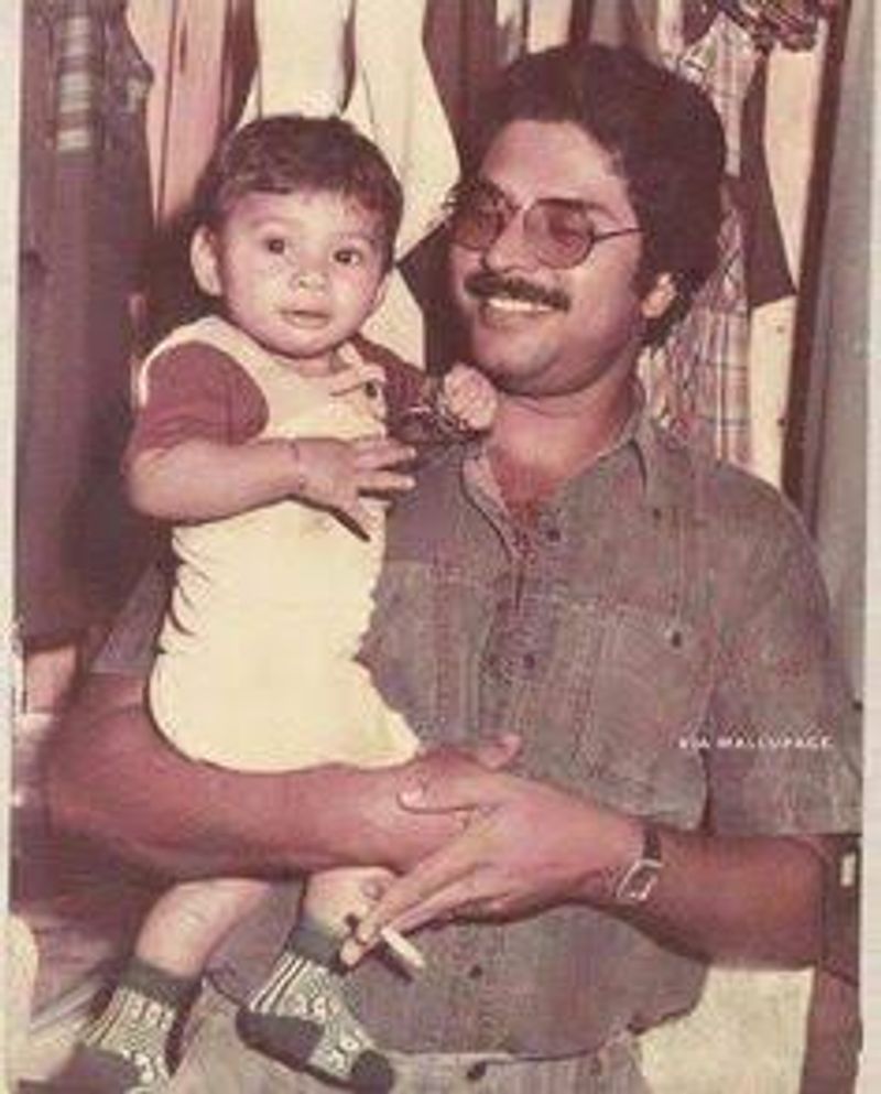 செல்ல மகன் அப்பா கையில் இருக்கும் துல்கர் சல்மான் 