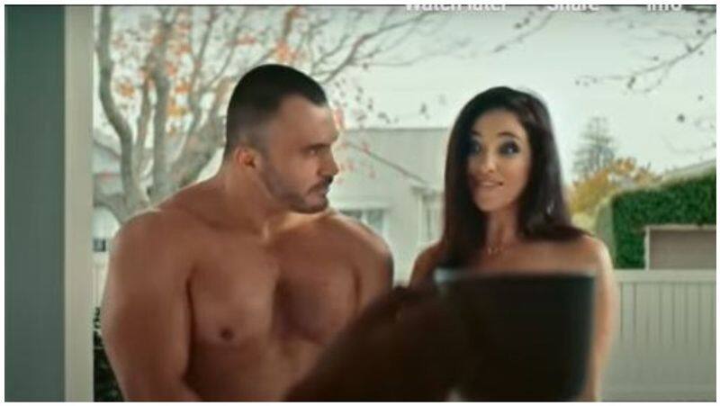 New advertisement on porn  Nude couple in door