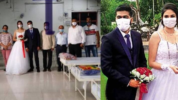 Newly weds donate 50 beds to Covid care centre Newly weds donate 50 beds to Covid care centre