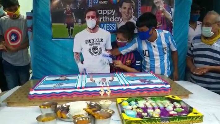Lionel Messi's 33rd birthday celebrated at Messi Mahal in Ichapur, North 24 Parganas sp Lionel Messi's 33rd birthday celebrated at Messi Mahal in Ichapur, North 24 Parganas sp