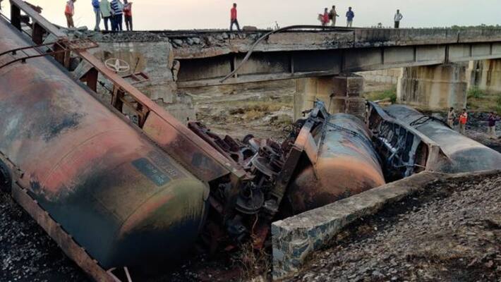 Goods train in Prakasham district derailed Goods train in Prakasham district derailed