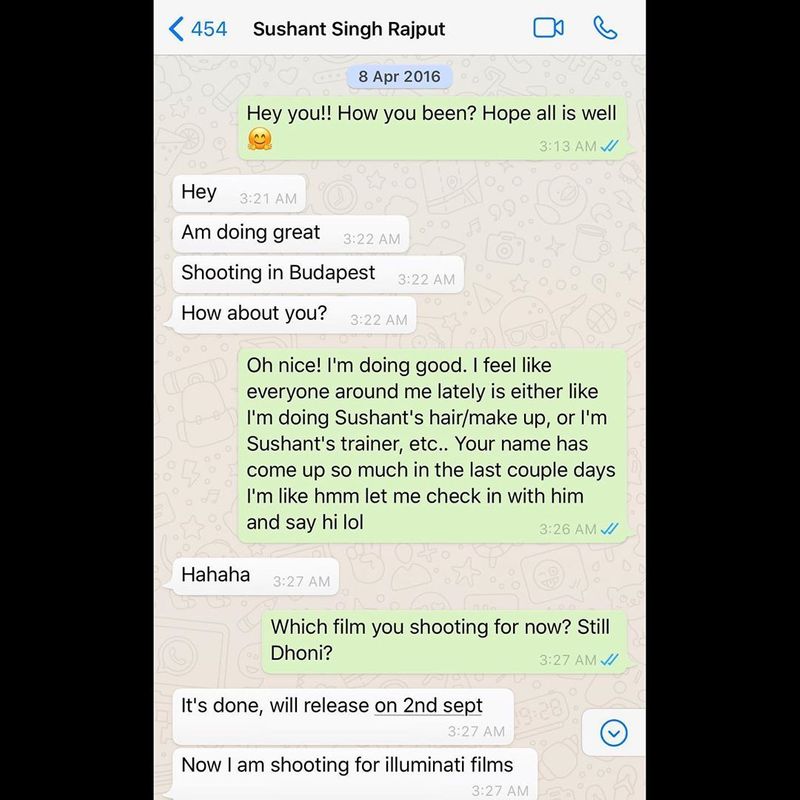 Sushant and American Dancer Private Chatting going Viral on social media