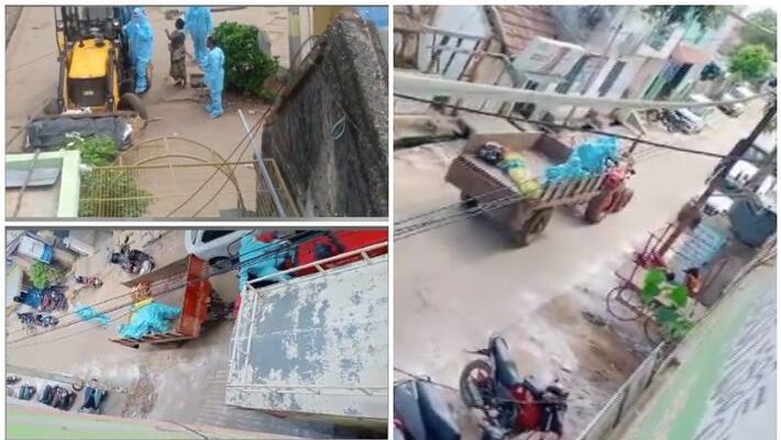 covid victim s body towed away on jcb in Andhra Pradesh covid victim s body towed away on jcb in Andhra Pradesh