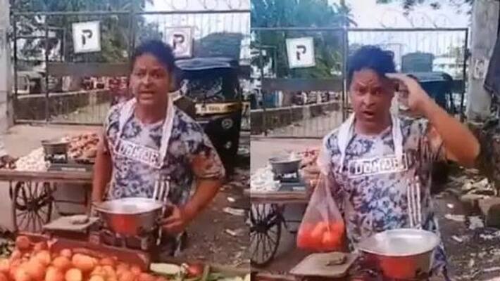 Due to Corona Lockdown Actor Sale Vegetables video going viral in social media Due to Corona Lockdown Actor Sale Vegetables video going viral in social media