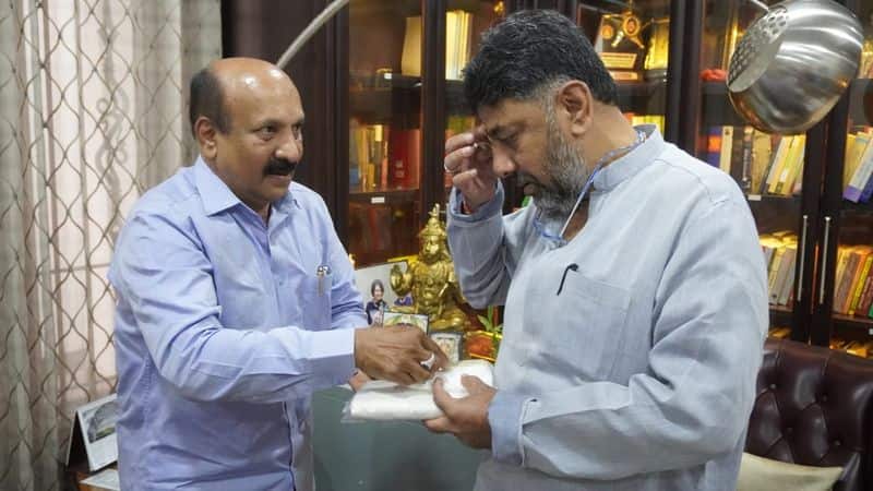 DKS Blesses to have received special prasada for Pratijna event from Dharmasthala Sutturu Mutt