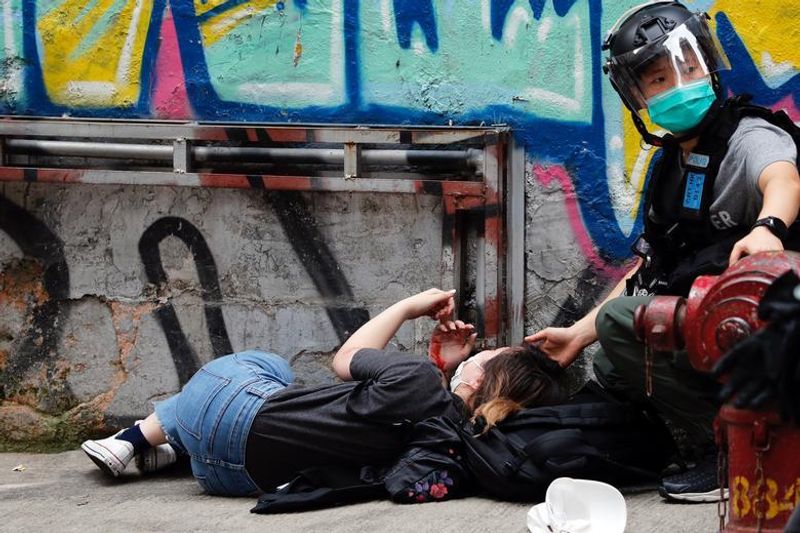 protesters took to the streets in hong kong