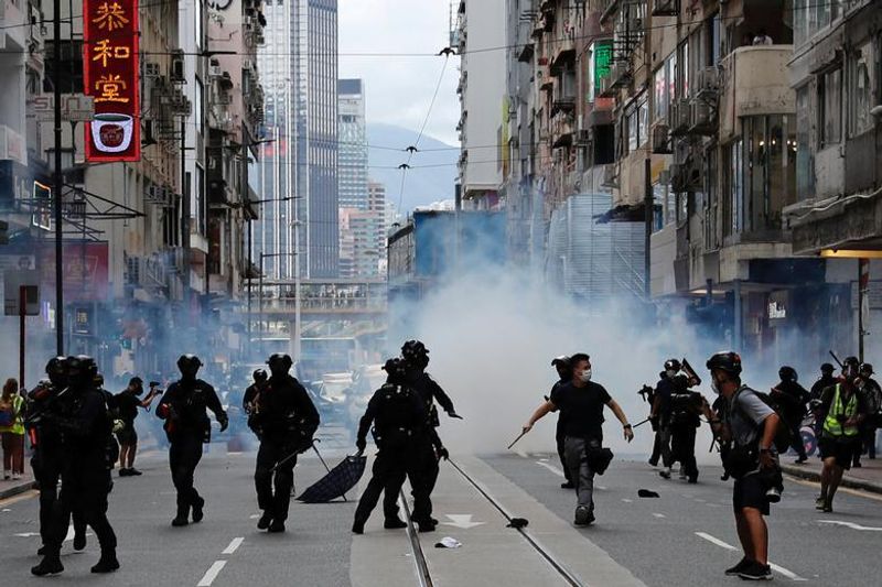 protesters took to the streets in hong kong