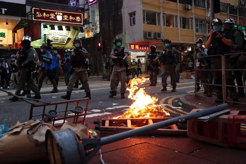 protesters took to the streets in hong kong