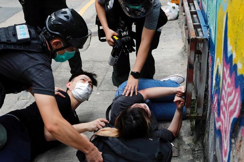 protesters took to the streets in hong kong
