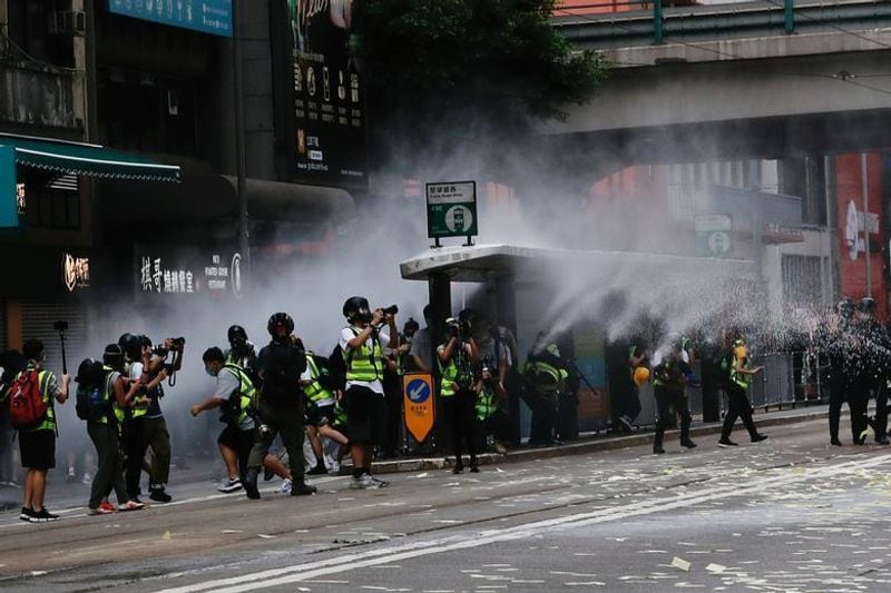 protesters took to the streets in hong kong