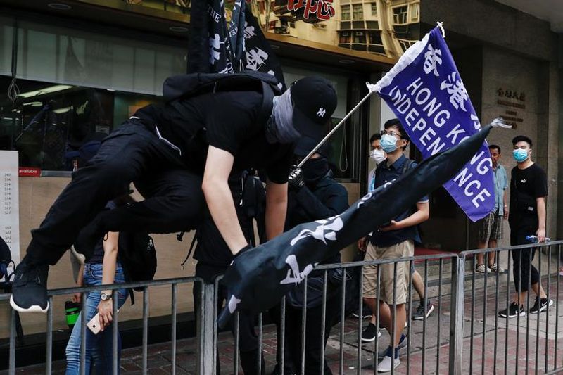 protesters took to the streets in hong kong