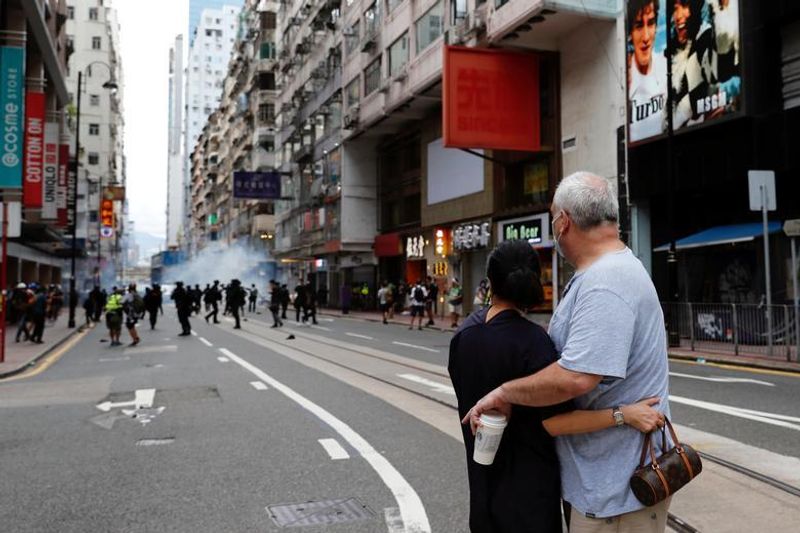 protesters took to the streets in hong kong