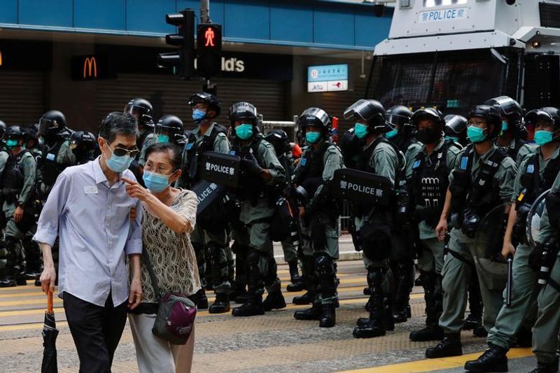 protesters took to the streets in hong kong